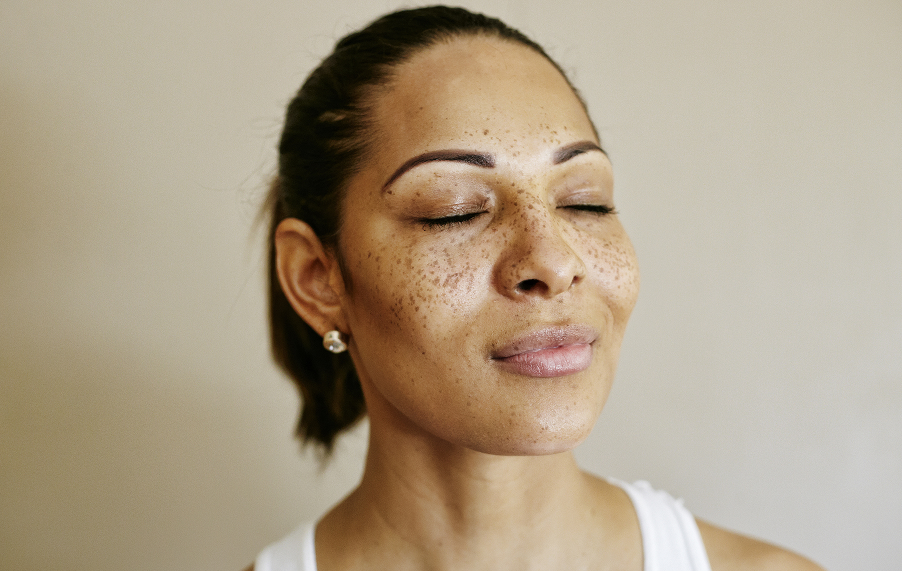 Woman Breathing Deeply