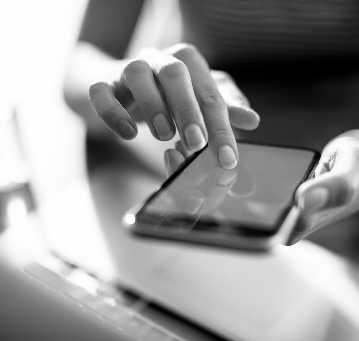 Woman Typing Phone